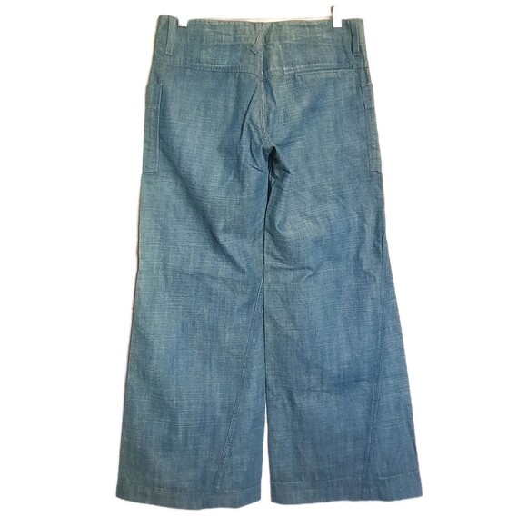 Vtg Indigo Hand Lauren Patch Pocket Wide Leg Flared Denim Jean Sz 27 EU / 4-6 US - Picture 2 of 6